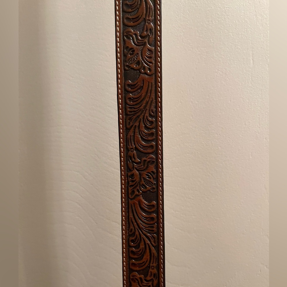 Brown Embossed Leather Belt